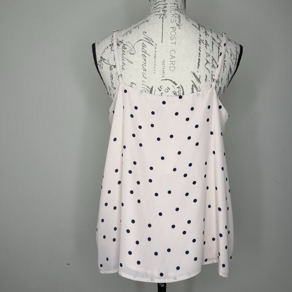 Socialite Blush Pink Polka Dot Camisole Tank Top Spaghetti Straps size Large NWT - Picture 5 of 11